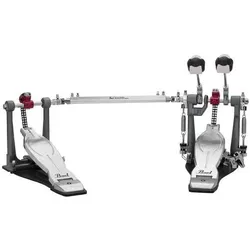 Pearl P-1032R Eliminator Solo Red dubbel bassdrumpedaal, Schlagzeug, Silber, Rot