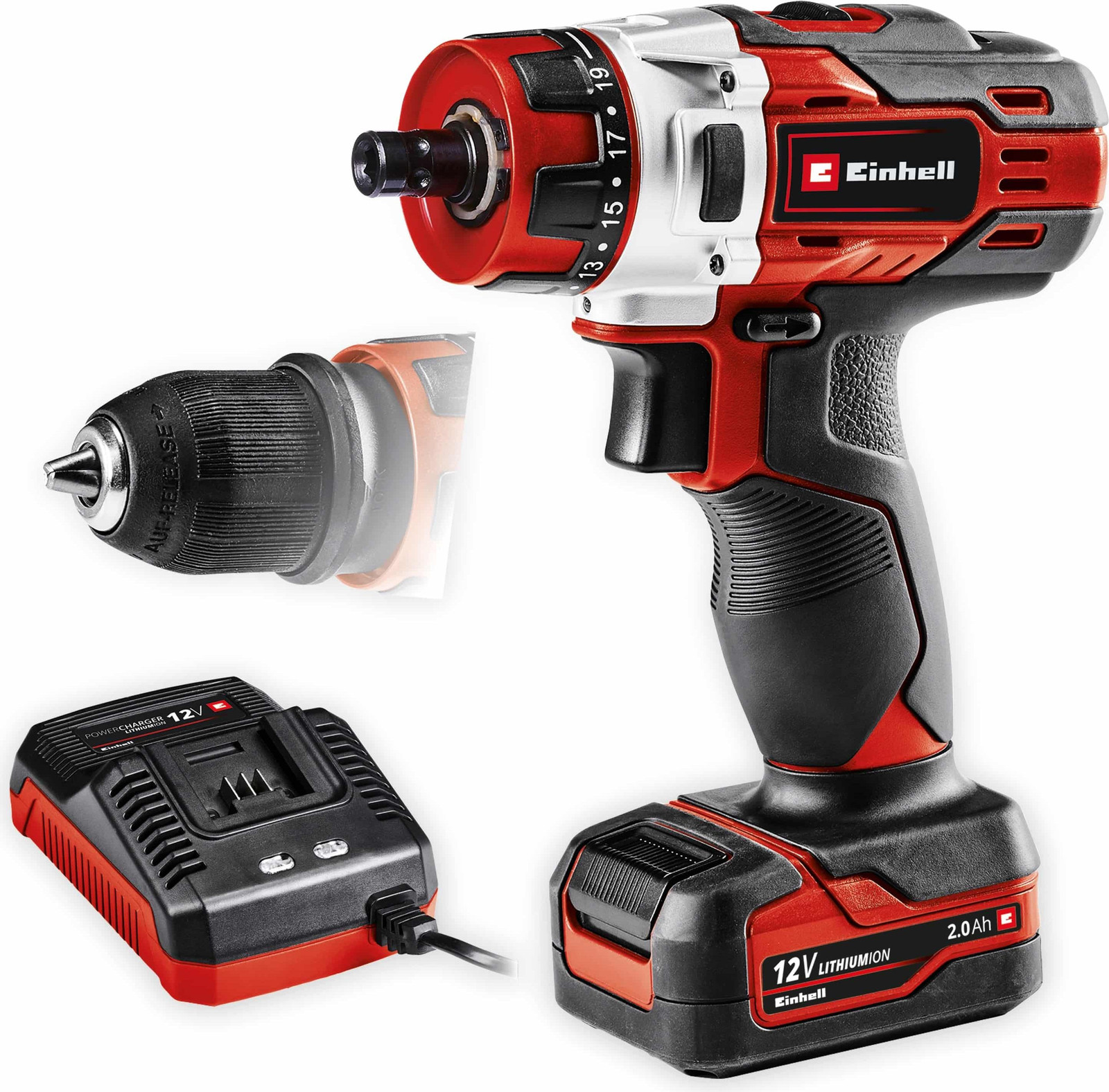 Einhell TE-CD 12/1 X-Li Accuschroefboormachine met 2,0Ah accu