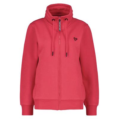 Sweatjacke ALIFE & KICKIN "Damen LisbethAK A Sweatjacke, Jacke", Damen, Gr. S, pink (coral), 60% Baumwolle, 40% Polyester, Sweatjacken Sweatjacke, kurze Zip-Jacke mit Stehkragen und Kordelzug im Streetwear-Look