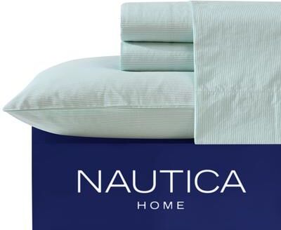 Nautica Cotton Percale Deep Pocket Bed Sheet Sets