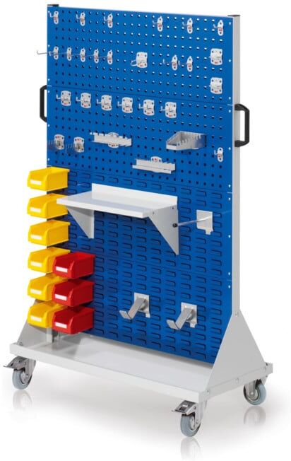 Kappes RasterMobil Gr. 4 RAL 7035/5010 H1580 mm 4 Loch-/4 Schlitzplatten mit Ausstattung (7022.01.3916)