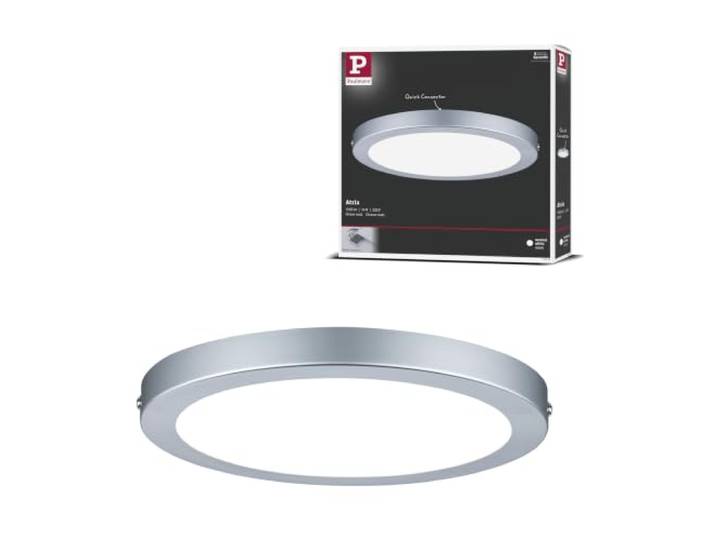 Paulmann Atria LED-Panel 220mm 15W 4000K Chrom matt Gleichmäßiges Raumlicht, flache Bauweise, für Decken- und Wandmontage, IP20, mit Montagematerial