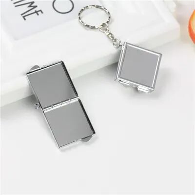 ModernMart Premium Folding Keychain Mini Mirror Compact Double Sided Makeup Mirror For Women square