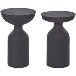 BEISTELLTISCH 2er-Set Metall schwarz rund Cota/Tenjo