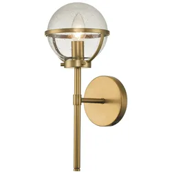 Elstead Lighting Hollis Wandleuchte 1-flammig Messing antik Blasenglas IP44