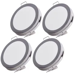 LED Einbaustrahler Deckenlampe Küchenleuchte Einbauspot chrom Deckenleuchte rund, 6W 500lm warmweiß, DxH 8,5x1,5 cm 4er Set