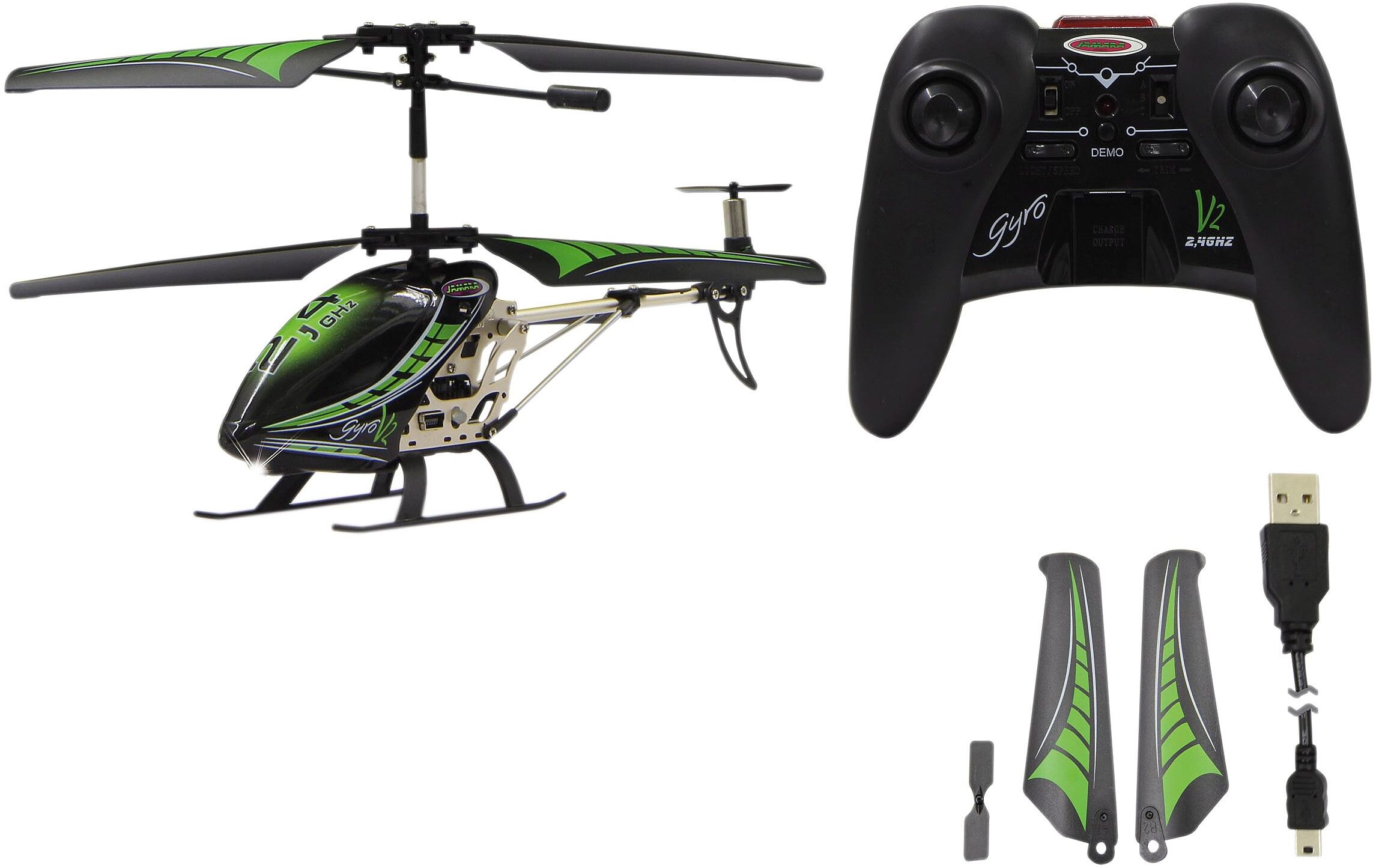 RC-Helikopter JAMARA "GYRO V2", bunt, Fernlenkfahrzeuge, KinderH:10,7cm T:23cm, Kunststoff, RC-Helikopter, H:10,7cm T:23cm