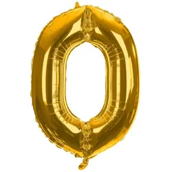 Folienballon "0", gold, 86 cm