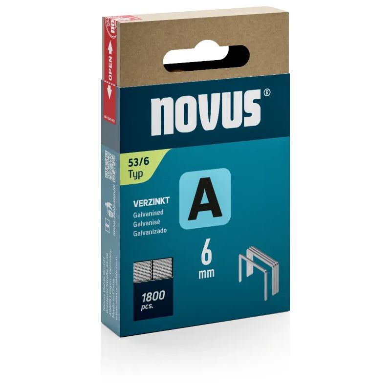 novus 1.800 Tackerklammern 53/6 Feindraht hart 6 mm