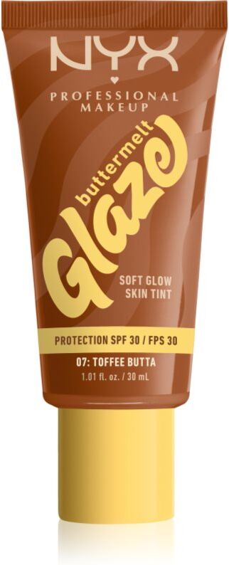 NYX Professional Makeup Buttermelt Glaze radiance tinted fluid SPF 30 shade 07 toffee Butta ml