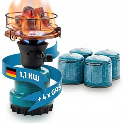 Gaskocher Mont Blanc mit 4 Gaskartuschen