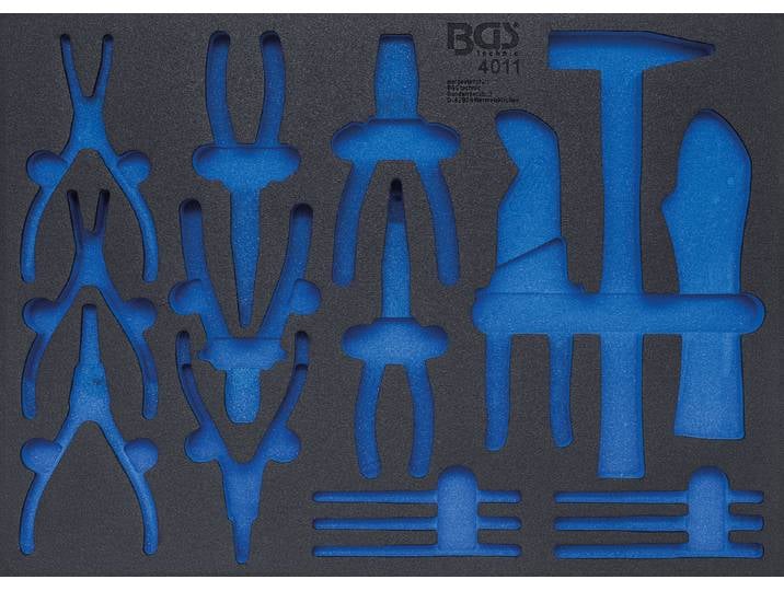 BGS 4011-5 3/3 Garniture pour servante d'atelier pour pinces\, marteau\, chasse-goupilles\, vide