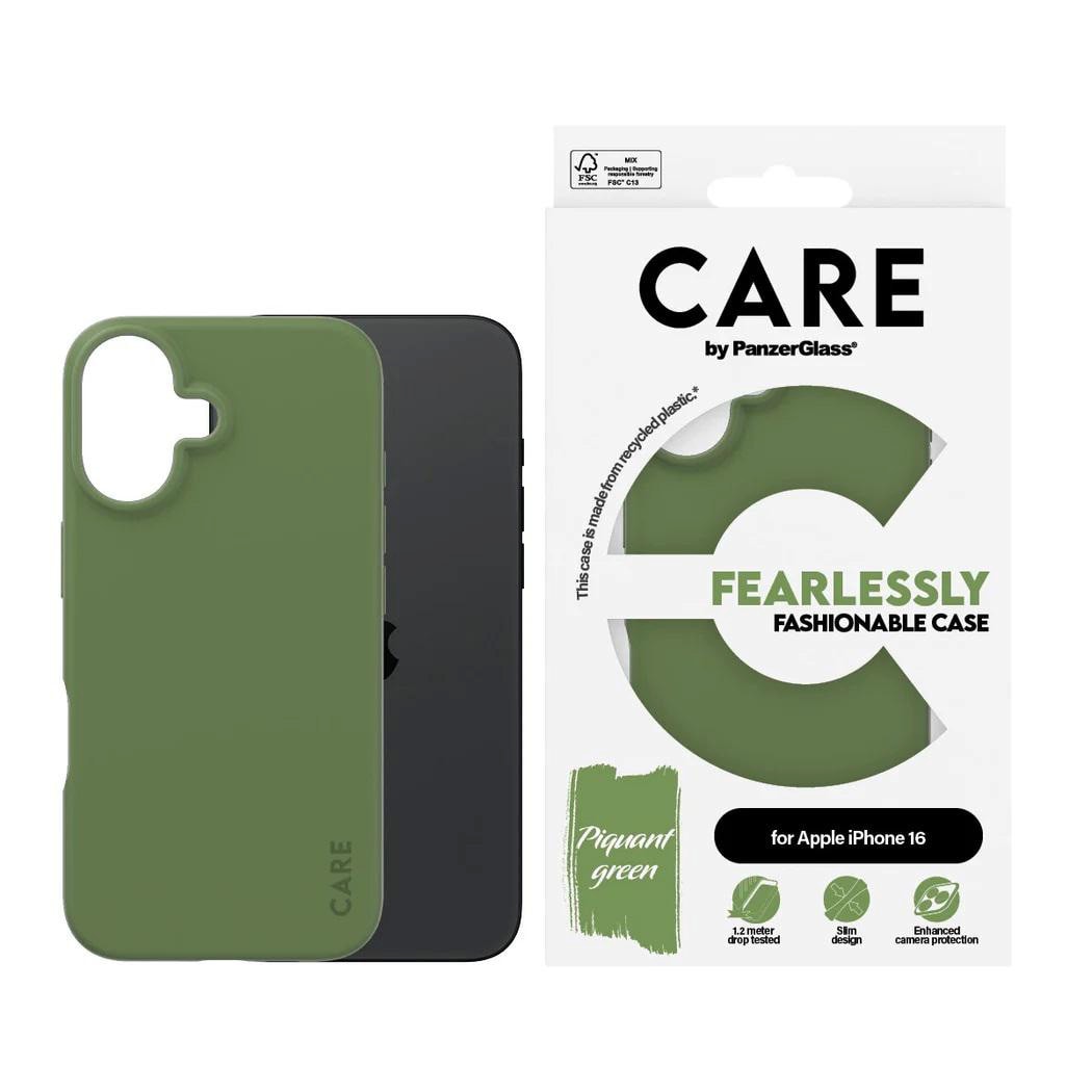 CARE by PanzerGlass Fashionable Case Grün iPhone 16