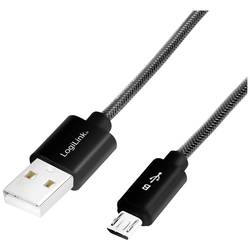 LogiLink USB-Kabel USB 2.0 USB-A Stecker, USB-Micro-B Stecker 1.00 m Schwarz CU0132