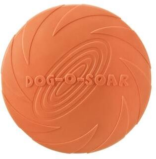 Inspired Finds Interactive Silicone Flying Disc Dog Toy For Fetch & Puppy Training orange 7.09 In
