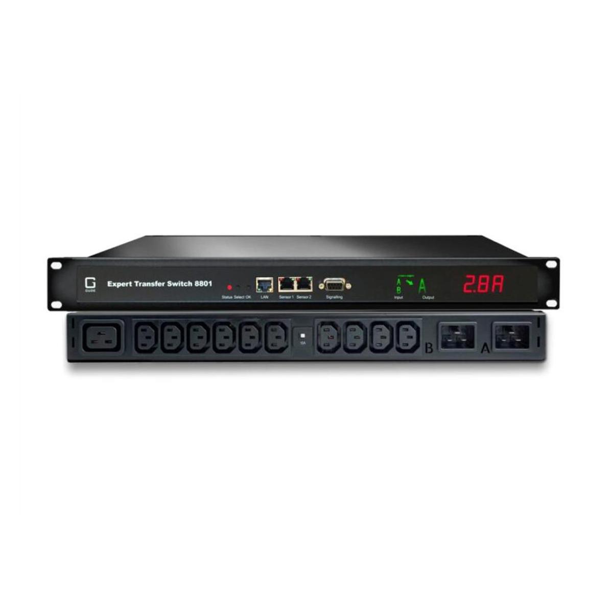 Gude 8801-3 expert transfer switch 16a 1x iec c19. 6x iec c13 (4xfuse). netzwerk (8801-3)