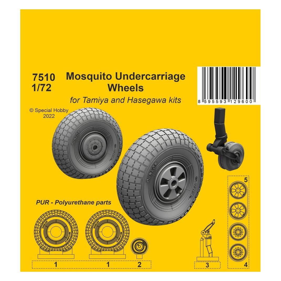 CMK Mosquito Undercarriage Wheels / for 1/72 Tamiya and Hasegawa kits (129-7510)