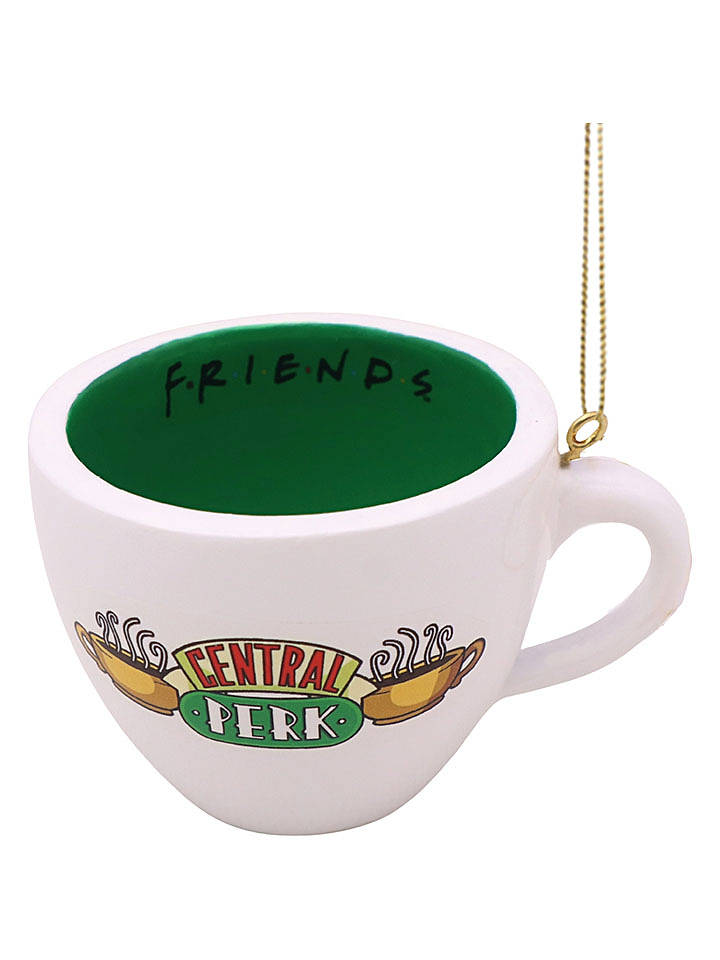 Christmas Inspirations Christbaumornament "Coffee Cup Central Perk" in Weiß/ Grün - (H)5 cm - onesize