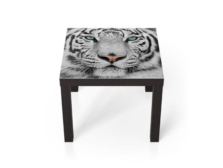 DEQORI Couchtisch 'Blick des Tigers', Glas Beistelltisch Glastisch modern