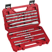 SDS Plus Meißel- & Bohrer-Satz, 12-teilig rot, Ø 5-16mm, Transportkoffer