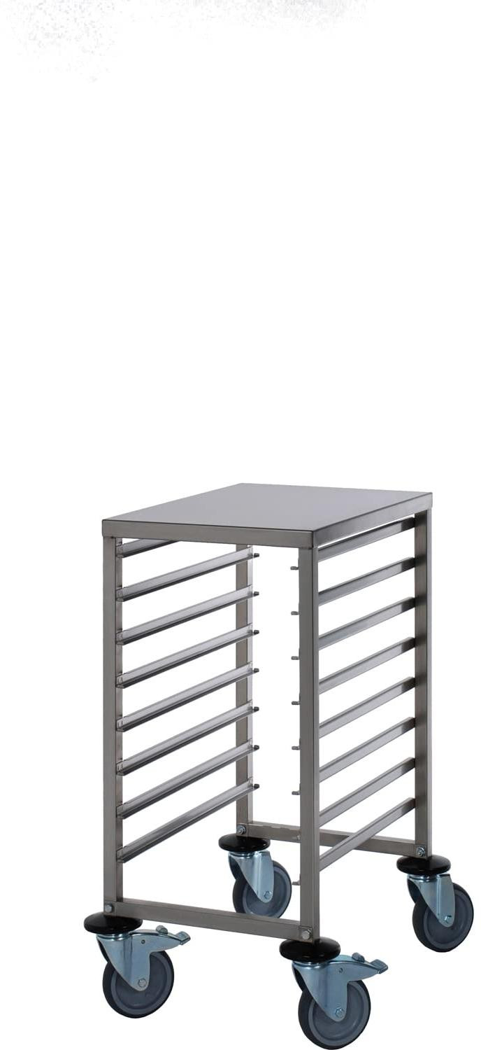 Dripio Tafelwagen voor GN1/1 + GN1/2 met 7 plateaubakken en 4 wielen, zwart