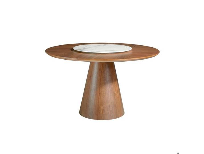 Table à manger ronde rotative noyer 1016 - ANGEL CERDÁ