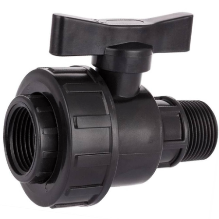 PP Kugelhahn 3/4" und 1" mit IG/AG Innengewinde x Aussengewinde, Kugelventil mit PE Kupplung Absperrhahn mit Verschraubung (PP Kugelhahn mit AG/IG, Aussengewinde x Innengewinde: PP Kugelhahn 3/4 Zoll AG/IG Aussengewinde x Innengewinde) 6.07-KH28