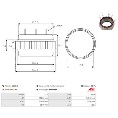 AS-PL Stator, Generator AS0047