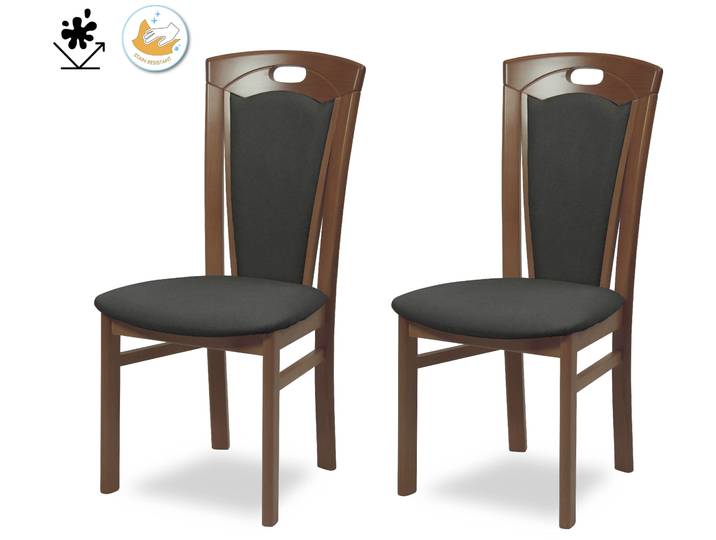 Esszimmerstuhl HOME AFFAIRE FERDI Made in Italy, Massivholz , braun (nuss, dgrau, nussbaum, dunkelgrau), B:48cm H:100cm T:57cm, Massivholz, Stühle, Esszimmerstuhl, Bezug Feinstruktur (wasser- und fleckabweisend) oder Struktur