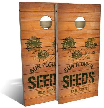Skip's Garage Sunflower Crate Outdoor Cornhole Board Set