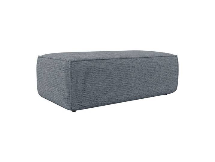 Pouf en tissu texturé bleu AMELIA