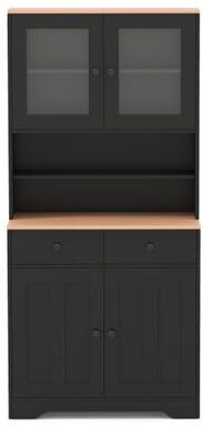 Costway Pantry Cabinet with 2 Removable Shelves-Black