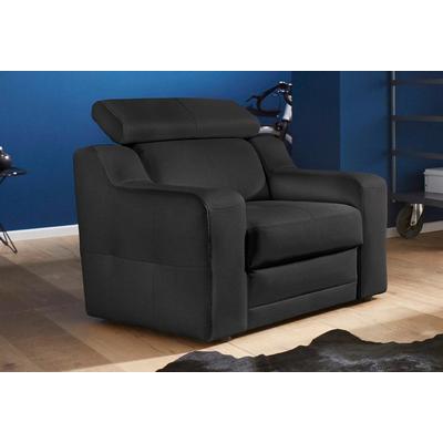 Sessel EXXPO - SOFA FASHION "Lotos, Loungesessel", schwarz, B:95cm H:92cm T:98cm, Sessel, Sessel, mit Kopf- bzw. Rückenteilverstellung