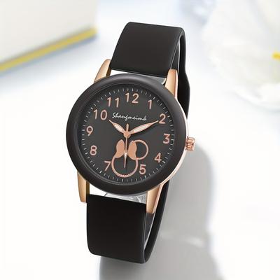 Fabled Fashion Studio Vibrant Candy Color Women Silicone Quartz Watch black