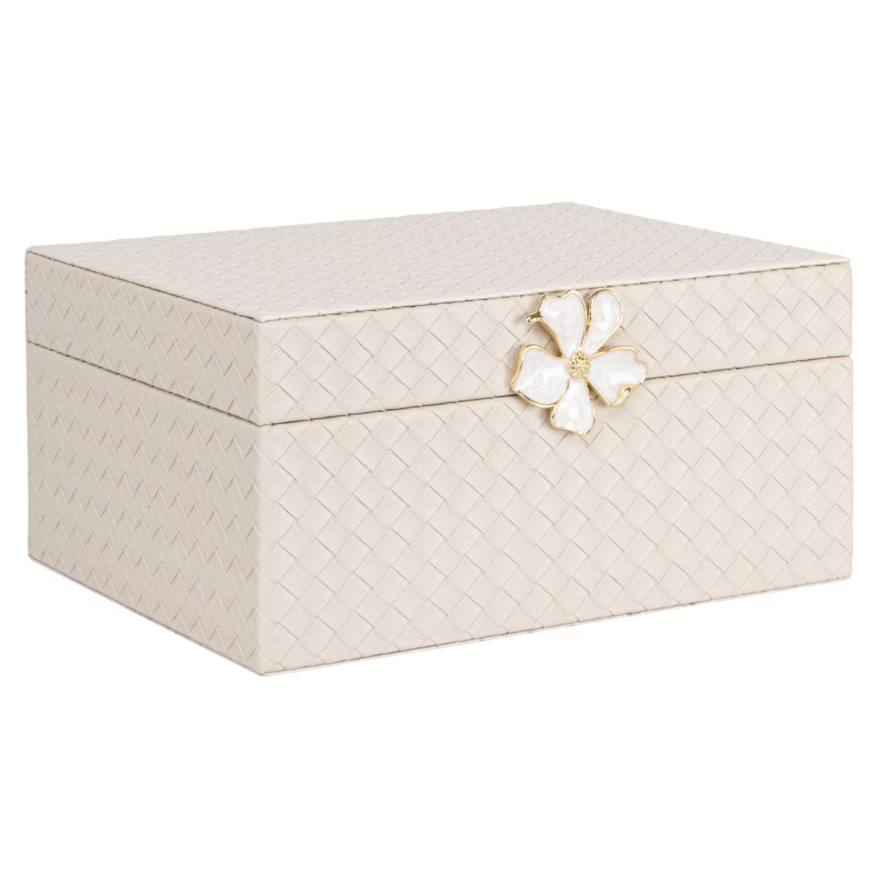 Richmond Interiors Opbergdoos Lillie Ivory met PU leer en hout