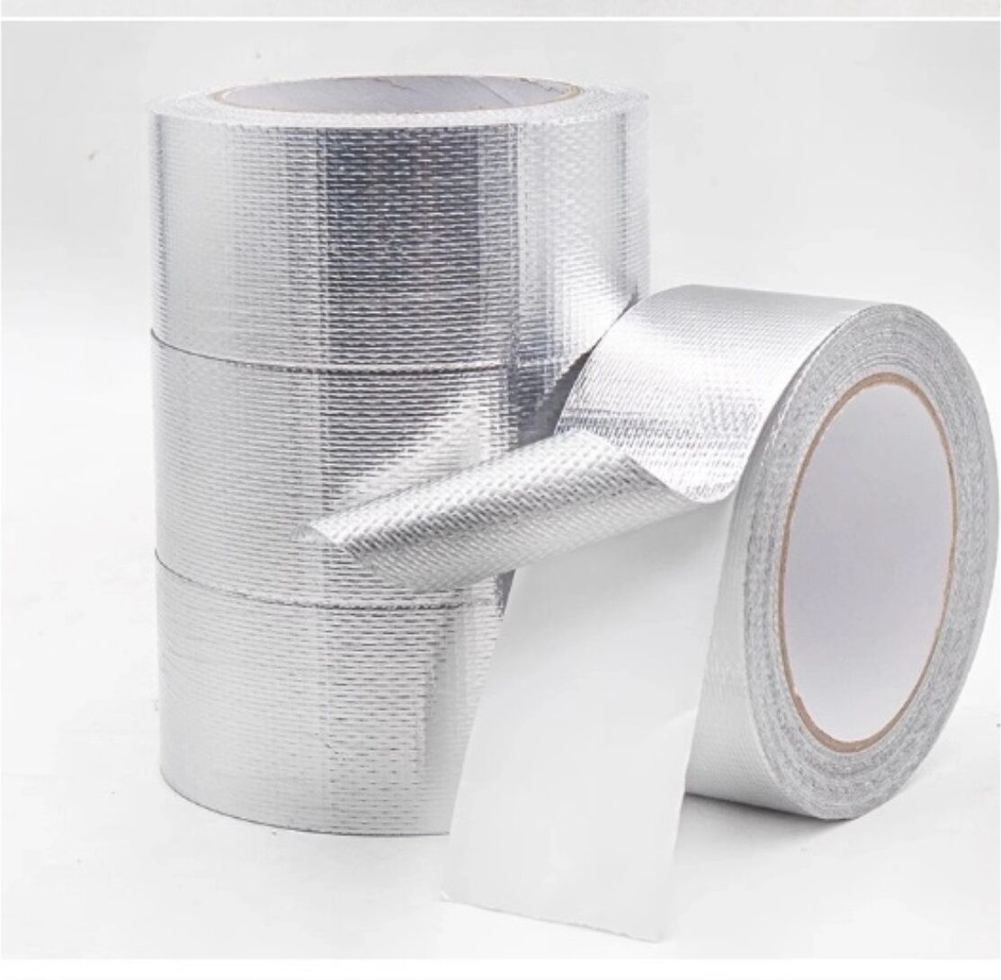 INF Isolierband für Klimakanäle – Sonnenschutz, wasserdicht, hitzebeständig - Fiberglas-Aluminiumfolie, 20m, Breite 3cm/5cm/10cm 5 cm