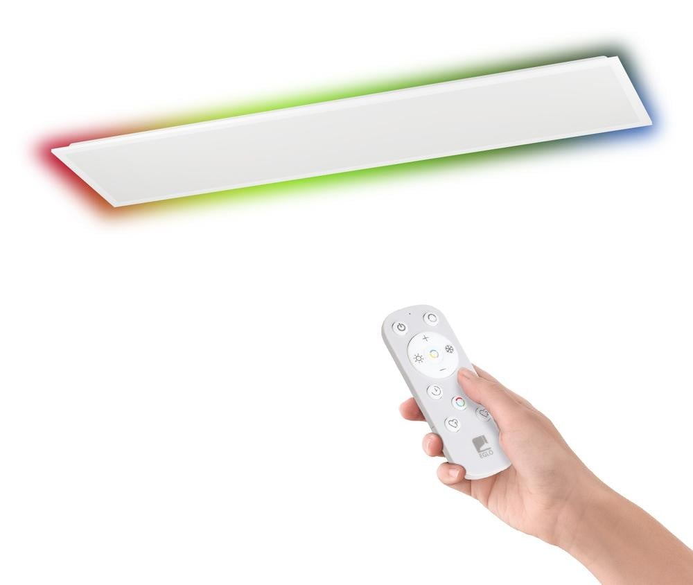 Eglo Bottazzo moderne rechthoekige plafondlamp wit met dimbare LED en afstandsbediening