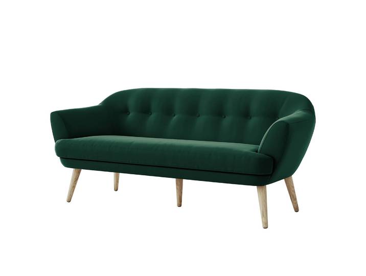 Canapé 3 places Dosrius Vert Velours Ravi 182 x 78 x 88cm Scandi