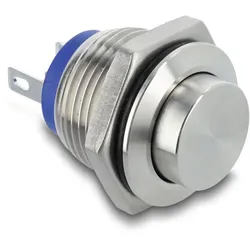 Delock Drucktaster zum Einbau 16 mm 2 x Lötanschluss Taster sehr hoch
