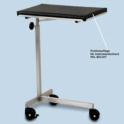 Polsterauflage 60 x 40 cm für Instrumententisch Kunstleder schwarz