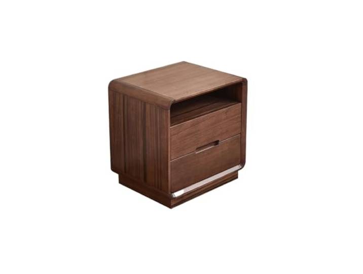 YCCHAH Bett mit Stauraum Nordic Schwarz Nussbaum Massivholz Nachttisch Einfache Moderne Schlafzimmer Lagerung Schrank Möbel Desktop