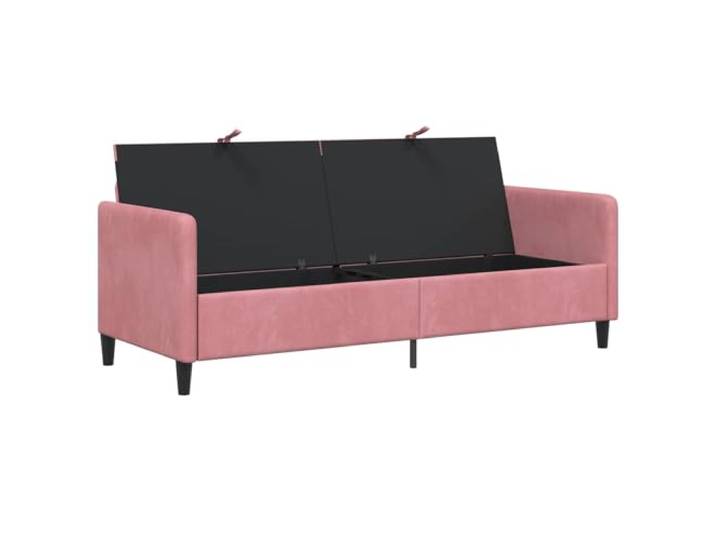 KTHLBRH Sofa mit Stauraum, Rosa, 192 x 78 x 87 cm, Polyester Hebefach, waschbares Innenfutter, Beine aus Kunststoff, 3-Sitzer, Metall und Holz