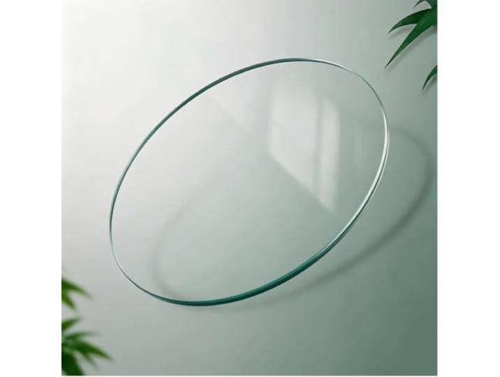 Dicke Glasoberfläche, Runde Transparente Tischoberfläche, Mit Abgerundeter Kante, Sicherer Bleistiftkante, For Esstisch, Terrasse(90CM(35IN))