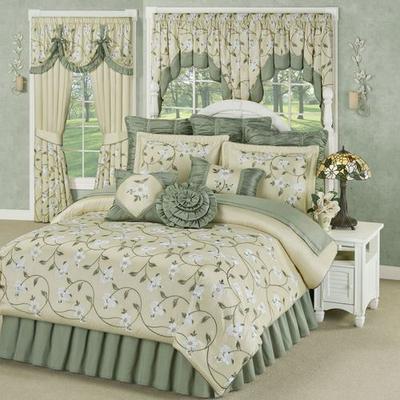 Touch of Class Garden Walk Comforter Set Vanilla, California King, Vanilla