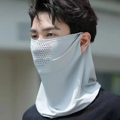 Market Central UV Protection Scarf Face Mask For Women Sun Protection Neck Gaiter For Outdoor Activities french Grey