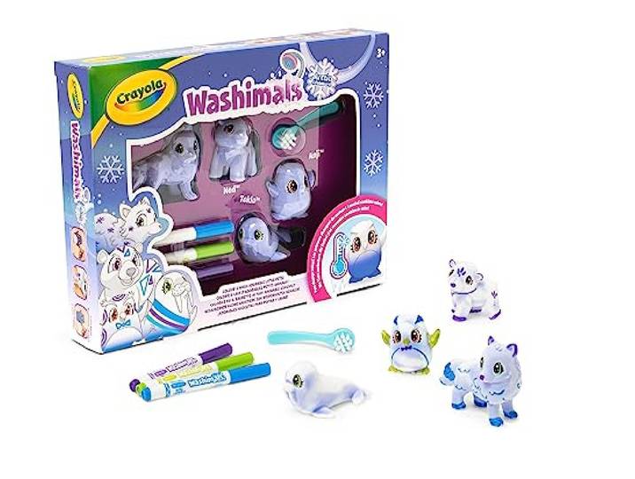 Crayola - Washimals Arctic Adventure - Activiteitenset, Kleur en Badder Dieren, Spel en Cadeau voor Kinderen, vanaf 3 jaar, 74-7514
