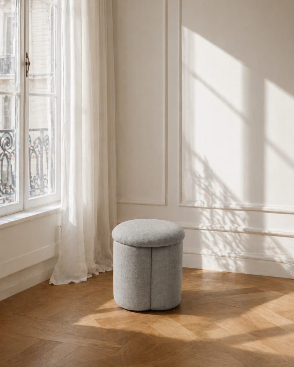 Koketto Home Puff tapizado en gris