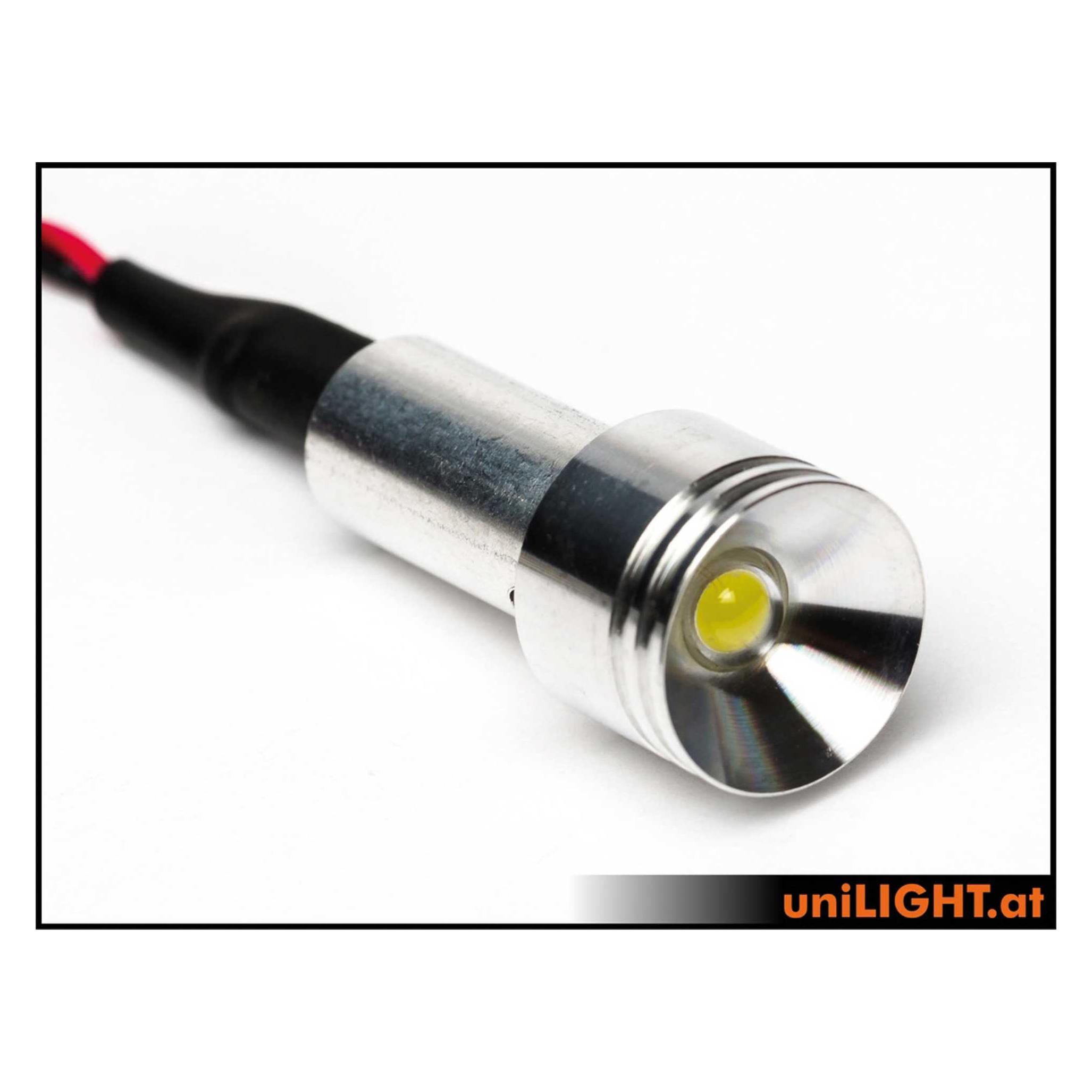 Unilight 4W Alu-Scheinwerfer 15mm, WEISS (SPOT15-040-WE)