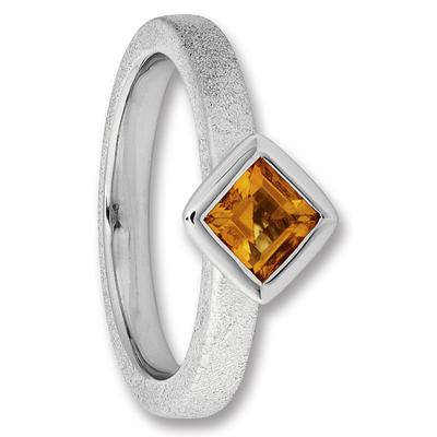 Silberring ONE ELEMENT "Citrin Ring aus 925 Silber Citrin Ring aus 925 Silber" Gr. 56, silber, Fingerringe, Damen, 56, Silber 925 (Sterlingsilber), Silberring, Sanfter Schimmer – harmonisch verarbeitete Stein-Details