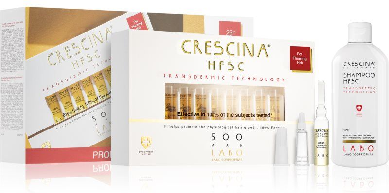 Crescina Transdermic 500 Re-Growth Geschenkset zur Unterstützung des Haarwachstums für Herren 500